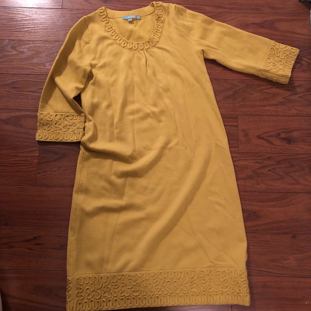 BODEN mustard sweater dress 8L